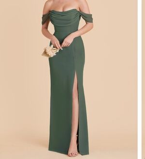 Birdy Grey Off-Shoulder Olive Green Evening Gown